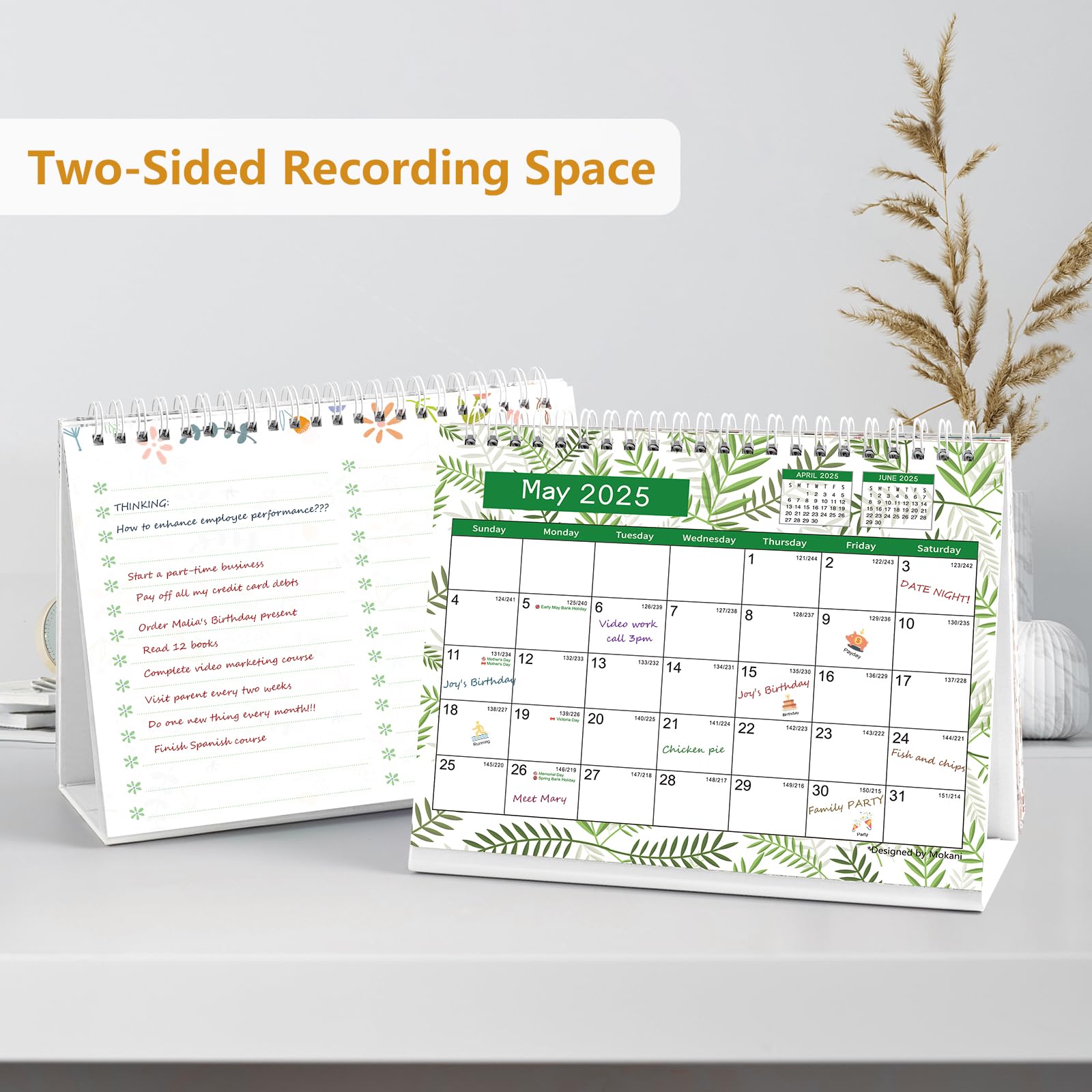 2024 Calendar, Desk Calendar 2024-2025, Monthly Desktop Calendar (Jan. 2024 - Jun. 2025, 10 inches x 8.25 inches), Standing Flip Calendar with Thick Paper, Academic Year Standing Calendar with Planner Stickers