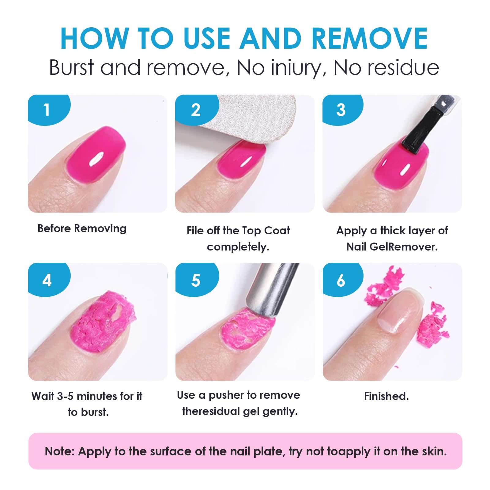 1 Piece Gel Nail Polish Remover 15ml,Fast Gel Acrylic Polish Remover,Gel Remover with 1 Gel Polish Scraper & 1 Nail File,Quickly Easily Clean,No Damage To Nails