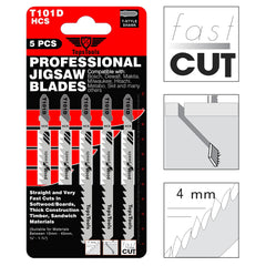 25 x TopsTools T101D Clean and Fast Cuts Jigsaw Blades Compatible with Bosch, Dewalt, Makita, Milwaukee and many more