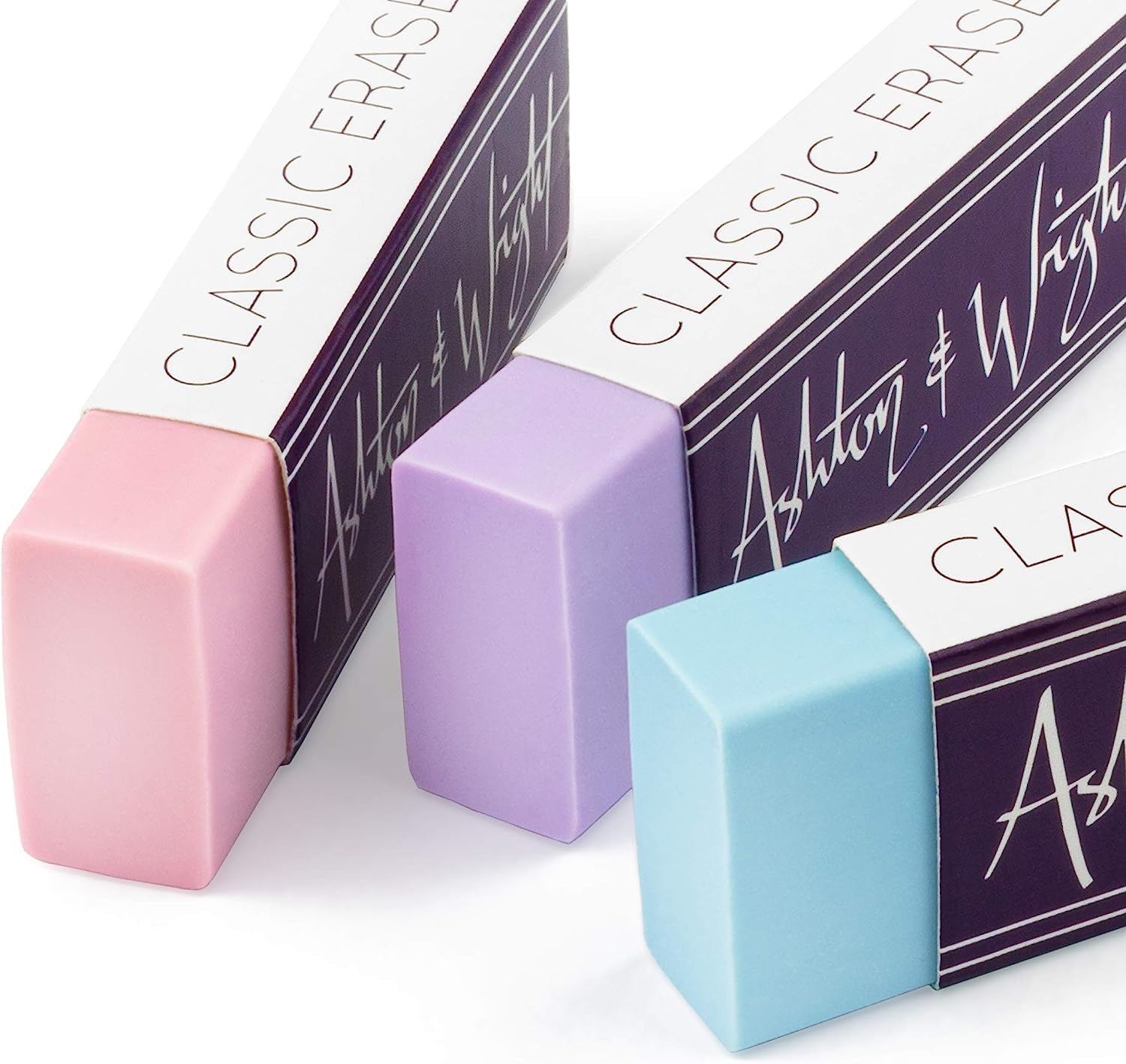 Ashton and Wright - Classic Eraser - Latex Free Plastic Rubber - Pack of 10 Pastel