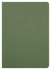 Clairefontaine 733003C Collection Age Bag A Green Stapled Notebook - A4 21x29.7 cm - 96 Plain White Pages - 90 g Paper - Glossy Leather Grain Card Cover