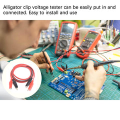 Crocodile Clips Electrical, 2 Pcs Test Leads with Alligator, Stamping Double Ended for Test Leads with Alligator Clips Circuit Connection, Experiment, Electrical Testing