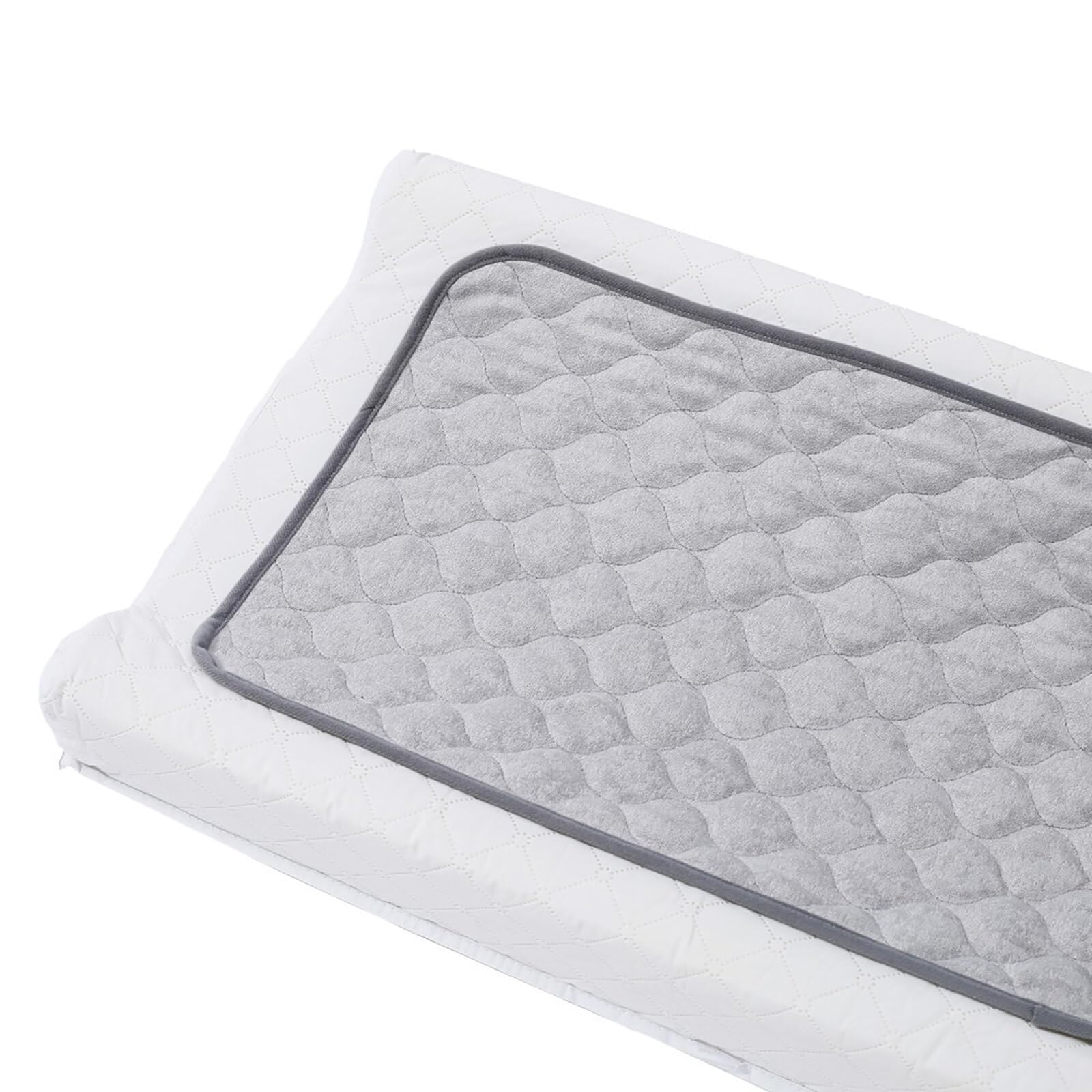 3 Pack Waterproof Changing Pad, Changing Mat Liners Quilted, Softer Bamboo Cotton Washable Changing Pad, Reusable Portable Travel Changing Pad with Removable Cloth Changing Table Dark Gray