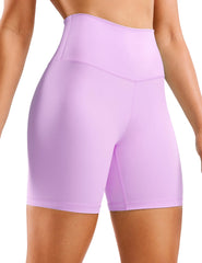 CRZ YOGA Women's Naked Feeling Gym Shorts - 6'' High Waisted Cycling Shorts Yoga Workout Running Spandex Shorts Lilac 16