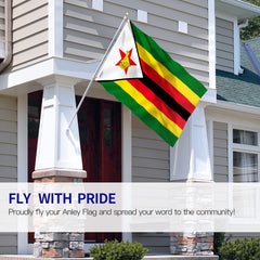 ANLEY Fly Breeze 3x5 Feet Zimbabwe flag - Vivid Color and UV Fade Resistant - Canvas Header and Double Stitched - Zimbabwean Flags Polyester with Brass Grommets 3 X 5 Ft