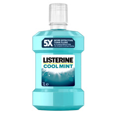 Listerine Cool Mint Mouthwash (1000ml), Helps Kill Up to 99% of Germs Left after Brushing and Reduce Plaque, Mouthwash to Freshen Breath and Maintain Healthy Gums