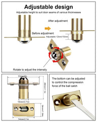 Ball Door Catches for Internal Doors Jiayi 2 Pack Roller Ball Door Catches Adjustable Door Ball Latches Spring Ball Bearing Door Latch Door Hardware for Cupboard Closet Top of Door