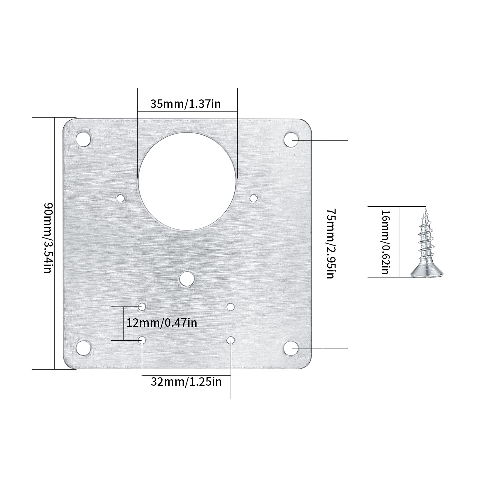 16 Pcs Hinge repair plate, Stainless Steel Hinges Repair Plates, Kitchen Cupboards Cabinets Doors Hinges Flat Fixing Joining Mending Plates Braces Brackets, with 128 Pcs Screws (16)