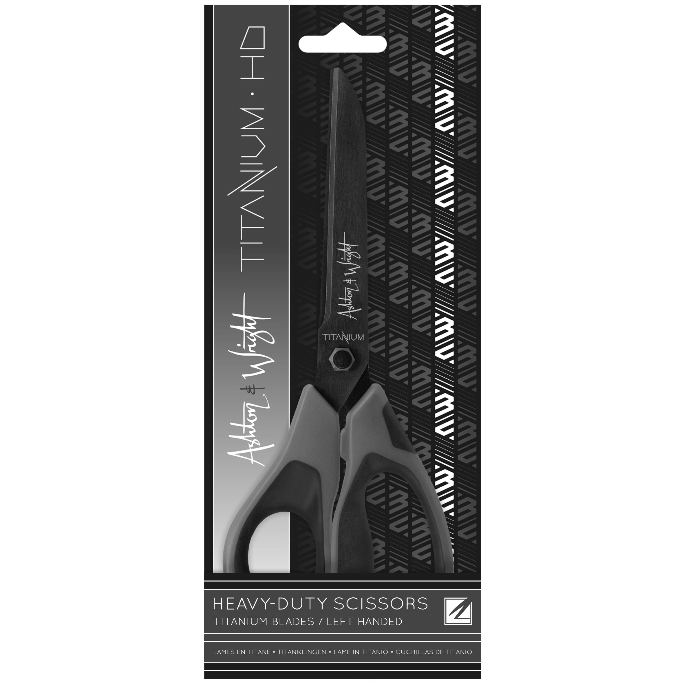 Ashton and Wright - Titanium HD - Heavy Duty Scissors for Office, Home, Kitchen, and Craft - 210mm / 8” - Titanium Coated Blades (Grey, Left Handed)