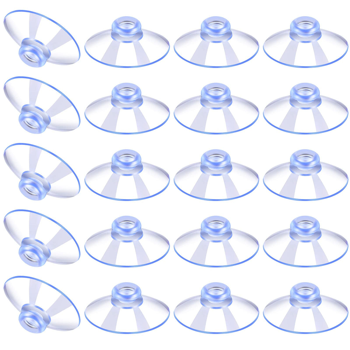 20 Pieces Suction Cups Plastic Sucker Pads Without Hooks for Outdoor, Kitchen, Bathroom, Window, Mirror (40 mm)