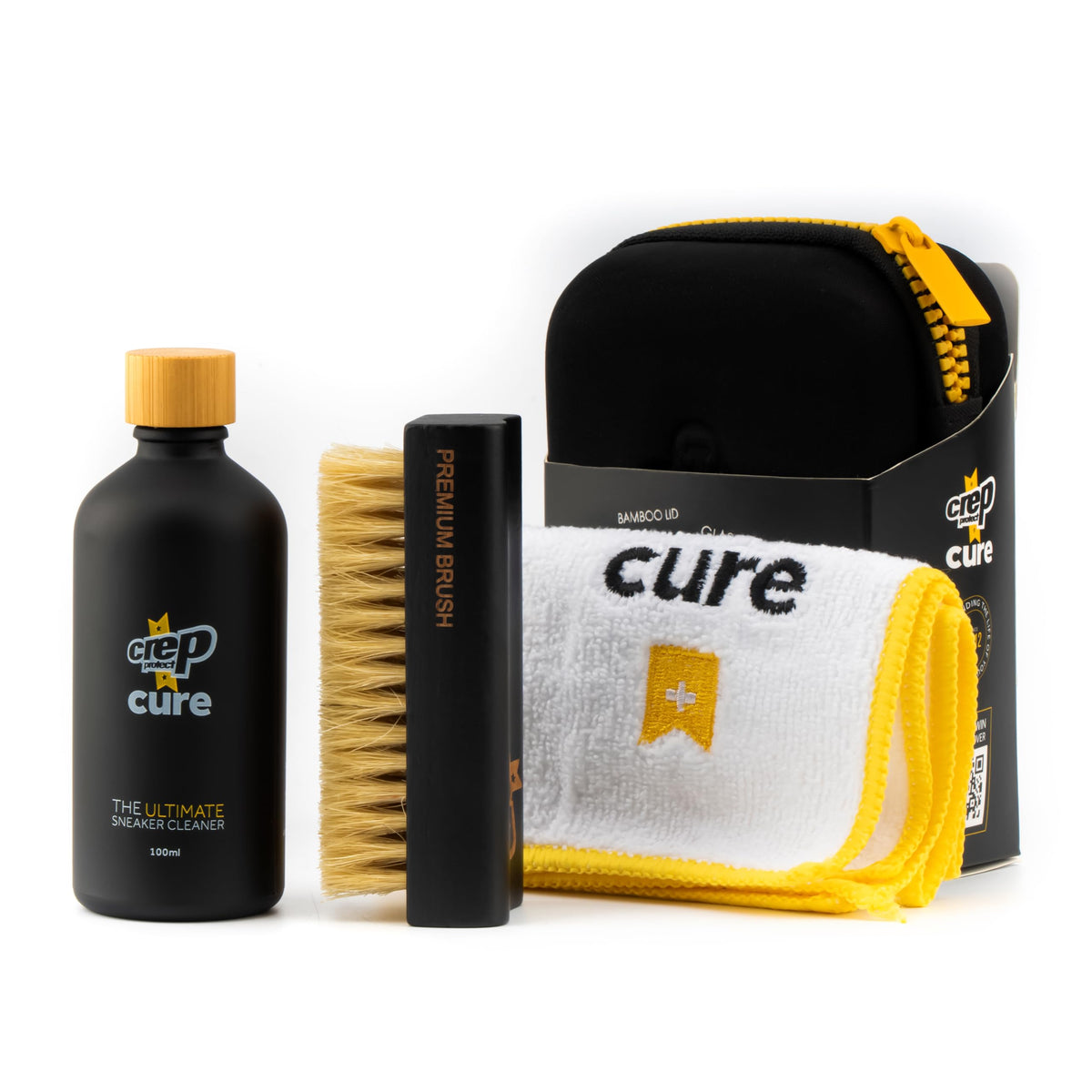 Crep Protect CURE Kit - Premium Sneaker Cleaning Kit, with Brush, Solution (100ml), Microfibre Cloth and Reusable Pouch