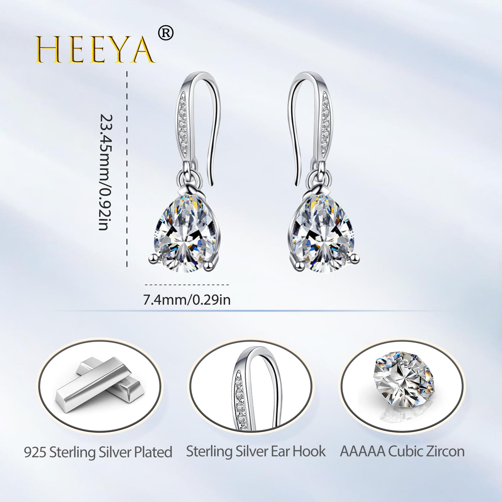 Silver Drop Earrings for Women Sterling Silver Earrings For Women Dangling Dangly Earrings Hypoallergenic Earrings Diamond Earrings for Women Wedding Earrings for Bride Earrings Earings