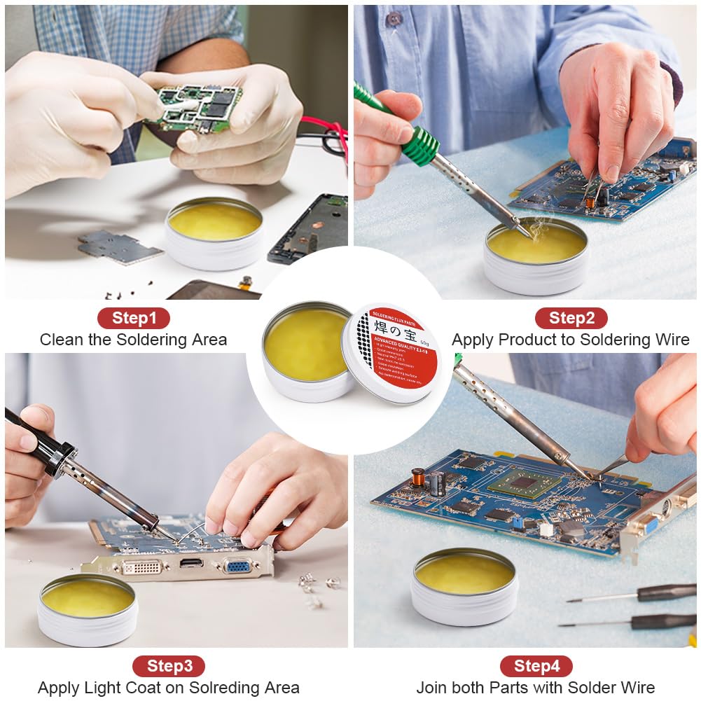 flintronic Solder Flux Paste, 50g Rosin Solder Flux, Solder Flux Tin Paste, No-Clean Lead-Free Flux Environmentally Friendly Solder Tin Paste for Phone SMD PCB BGA PGA Home Appliance Welding