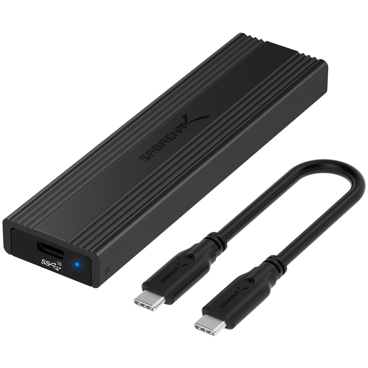 SABRENT M.2 NVMe Enclosure, PCIe NVMe Adapter SSD Enclosure, USB C 3.2X2 to NVMe External Aluminum M2 NVMe Converter, Fast Data Transfer Tool-Free, Docking Station for M Key MandB Key, UASP (EC-SNVE)