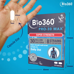 Natures Aid Bio360 Pro-30 MAX (30 Billion Bacteria), from Natures Aid, 30 Capsules