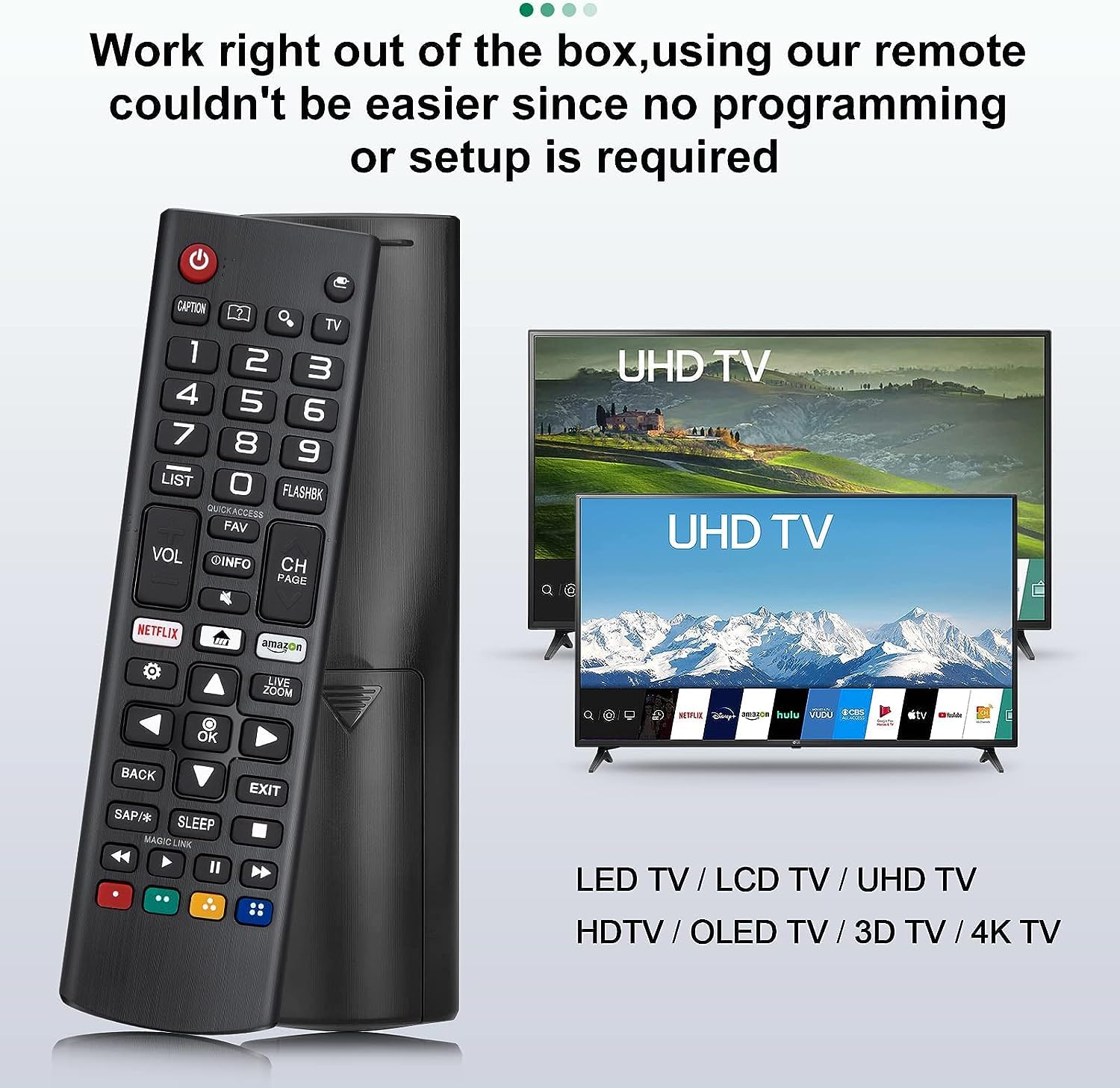 Universal TV Remote for LG TV Remote Control (All Models) Compatible with All LG Smart TV LCD LED 3D AKB75095308 AKB75375604 AKB75095307 AKB75675304 AKB74915305 Remote Control for LG TV