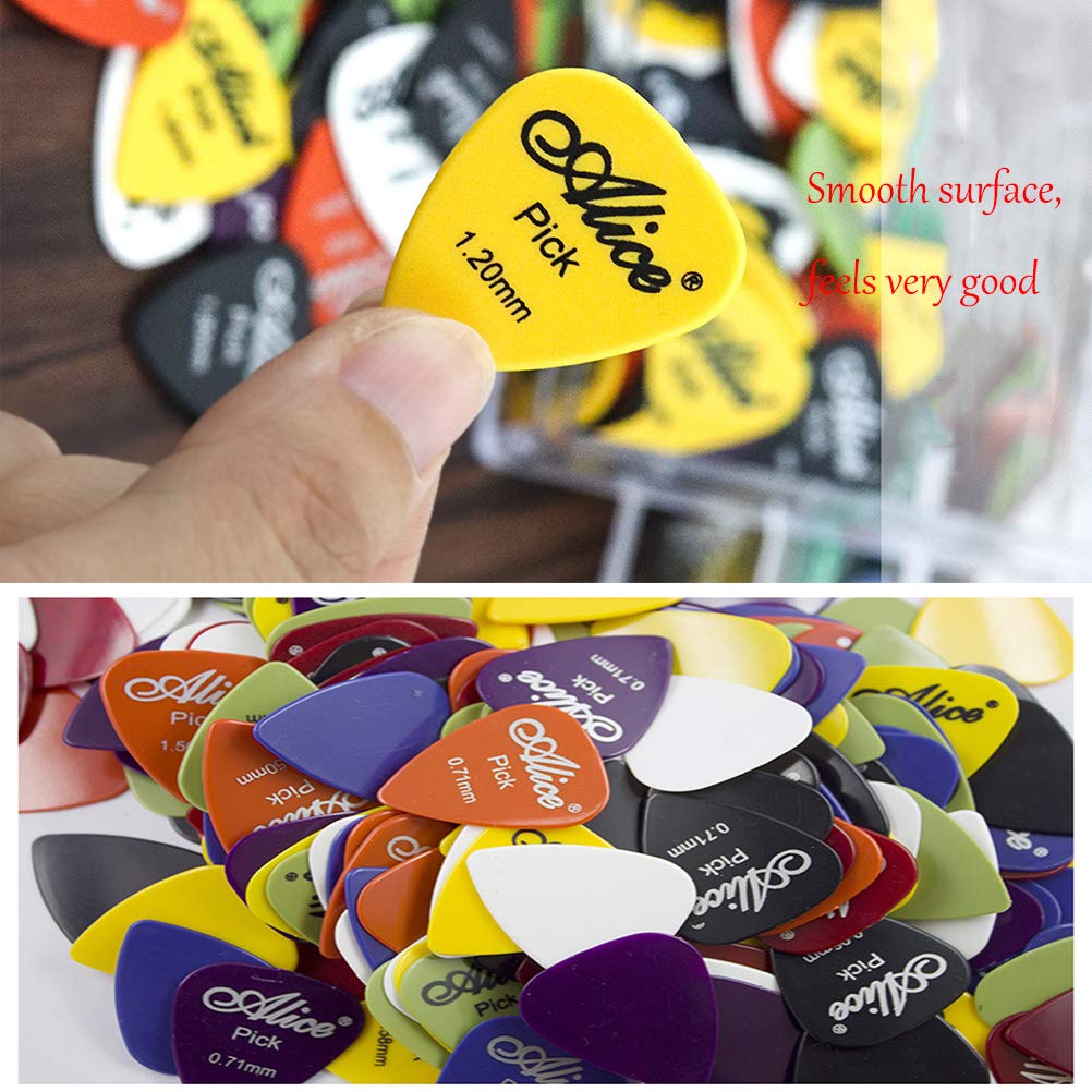 Guitar Picks,40 Pack Guitar Plectrums for Your Electric Acoustic or Bass Guitar Plectrum Pick Including 0.58mm 0.71mm 0.81mm 0.96mm 1.2mm 1.5mm