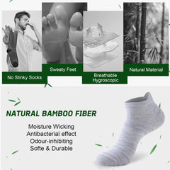 Niorasen Bamboo Trainer Socks for Men and Women 6 Pairs Ankle Sports Summer Socks Anti Blister Running Athletic Breathable Socks Low Cut Walking Short Socks