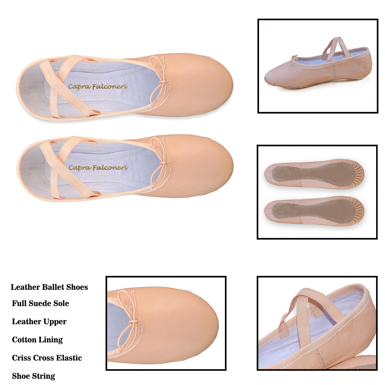 Ballet Dance Shoes - Full Flat Leather Sole Dancing Shoe Yoga Gymnastic Slipper Ballet Shoes for Girls - Kids Women & Adults - Black & Pink