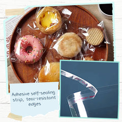 SUBTAVIK 100 Pcs Small Cellophane Bags, Resealable Clear Cellophane Bags Self-Adhesive Small Sweet Bags for Cookie, Sweet, Jewelry, Gifts and Hairpin (9x14cm/3.5x5.5inch)