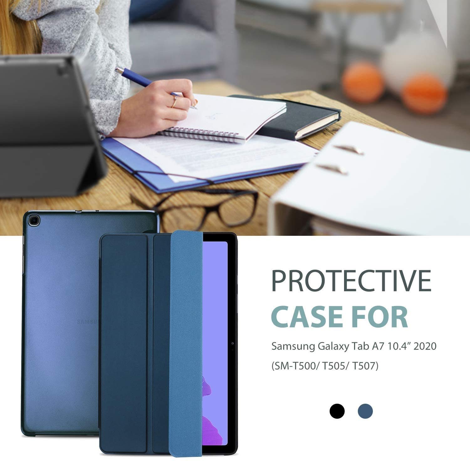 ProCase Cover for Galaxy Tab A7 10.4” Case 2022 2020(SM-T500/ T503/ T505/ T507/T509), Slim Lightweight Protective Hard Cover -Navy