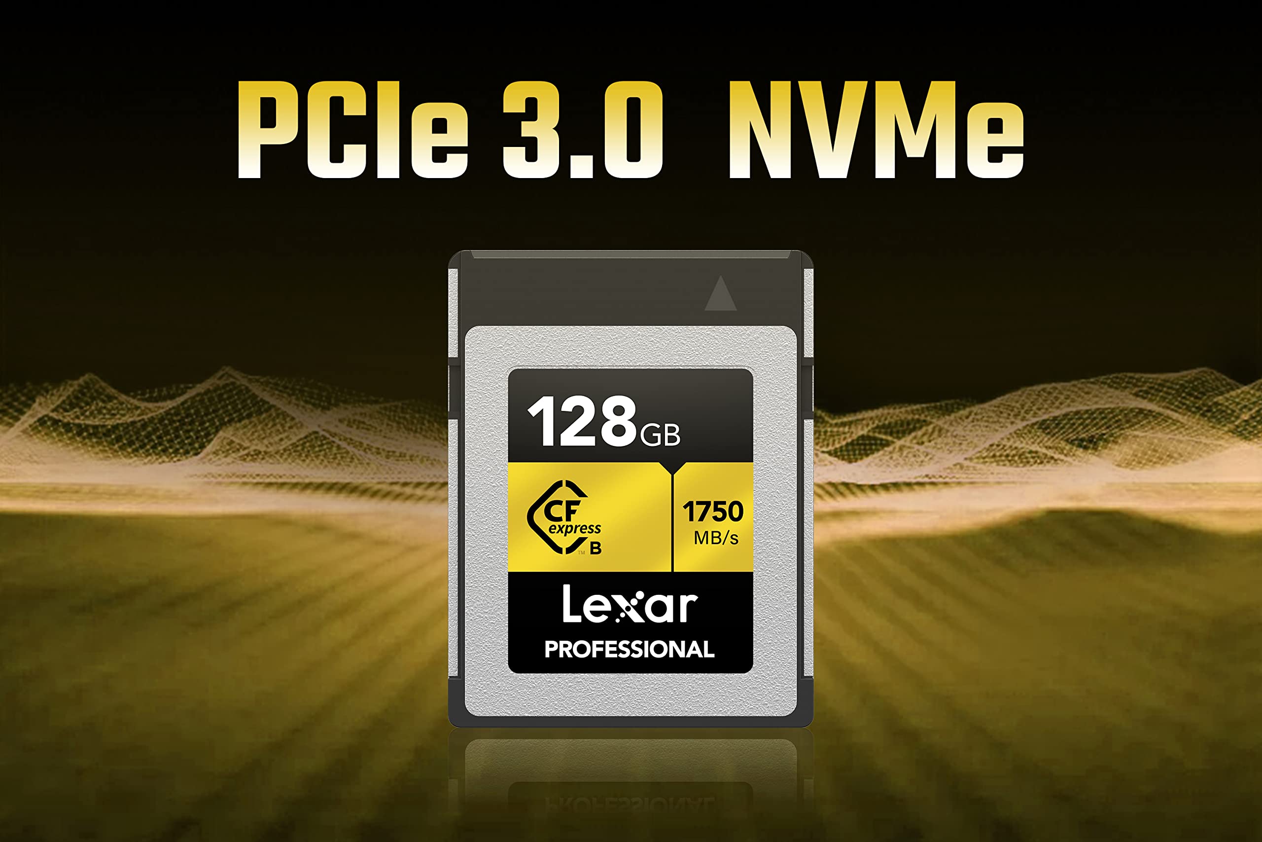 Lexar Professional GOLD Series 128GB CFexpress Card, Type B CF Card, Up to 1750MB/s Read, Adopt PCIe 3.0 and NVMe, Memory Card for Professional Photographer, Videographer (LCXEXPR128G-RNENG)