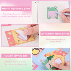 FRIUSATE 24 Packs Sticky Notes, Cartoon Animal Sticky Notes, Cute Sticky Notes Set, Mini Sticky Notes,Party Bags Fillers for Kids,Refrigerator Sticky Notes Mini Memo Note Pad for Students Home Office