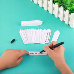 Cobee Reusable Plant Labels, Garden Plant Name Tags with Pens Waterproof Plastic Plant Labels for Outdoor Plants for Seed Herb Seedling Vegetable Flower Floral Potted Plants(White, 150 Pieces)