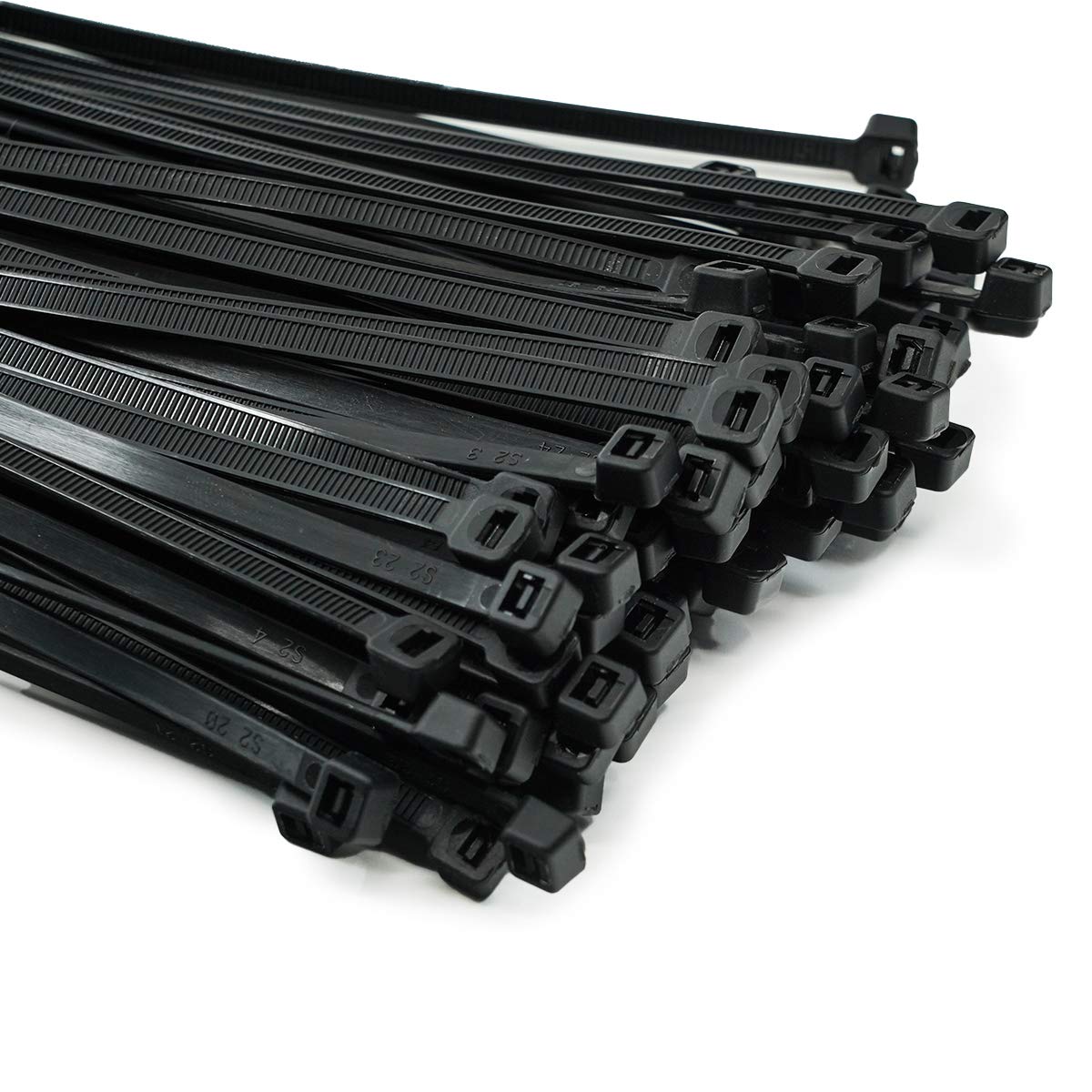 ERKO Cable Ties Black 160 x 4,8 mm 100 Pieces Chemical Resistant 51lbs Tensile Strength, Professional Zip Tie Wraps, Indoor and Outdoor use, Cable Managment