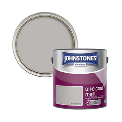 Johnstone's 423780 One Coat Matt Paint - Subtle Stone 2.5 L