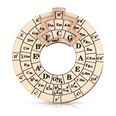 Wooden Melody Tool, Round Circle of Fifths Wheel Melody Chord Tool Music Transpose Accessories Wooden Chord Wheel for Musicians Musical Beginners Songwriters for Notes Chords Key Signature