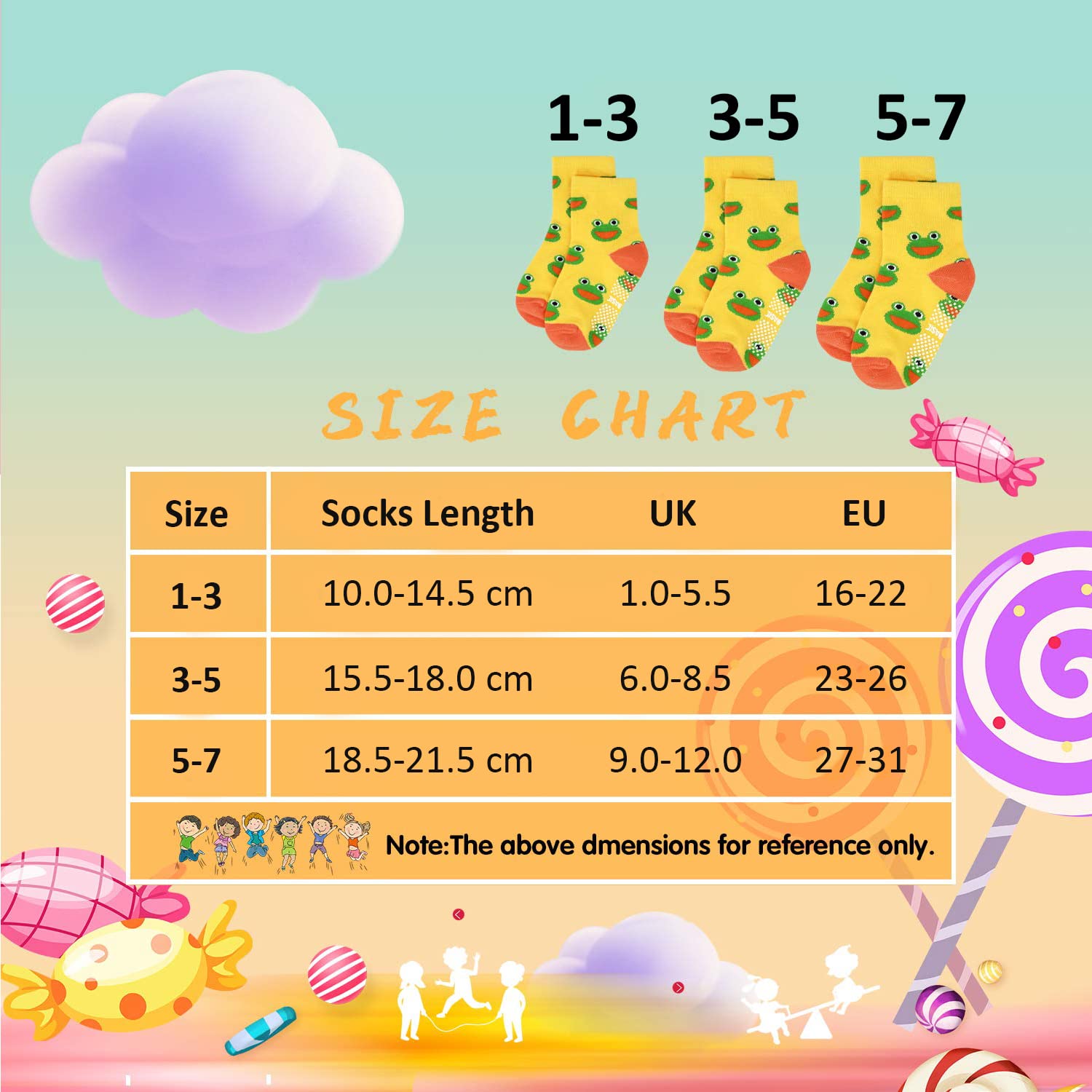 HYCLES Toddler Grip Socks - 12 Pairs Baby Boy Anti Slip Socks for Infant Kid Children Girls Non Skid Socks Tiger 3-5 Years