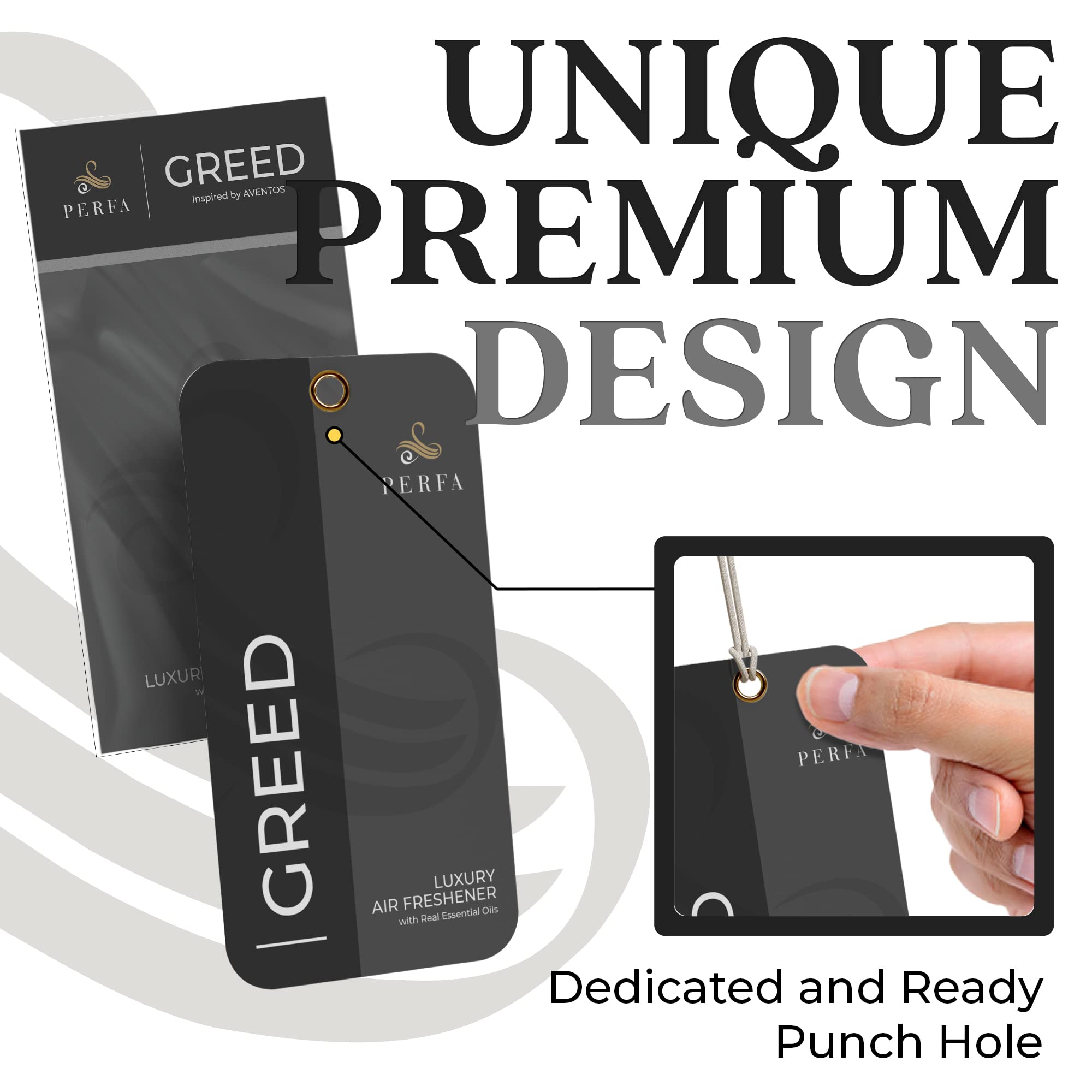 Greed Disposable Card Freshener for Men   Car Scents Air Freshener with Greed Fragrance   Strong Car Perfume Air Freshener with Odour Eliminating Technology   Greed by Perfa