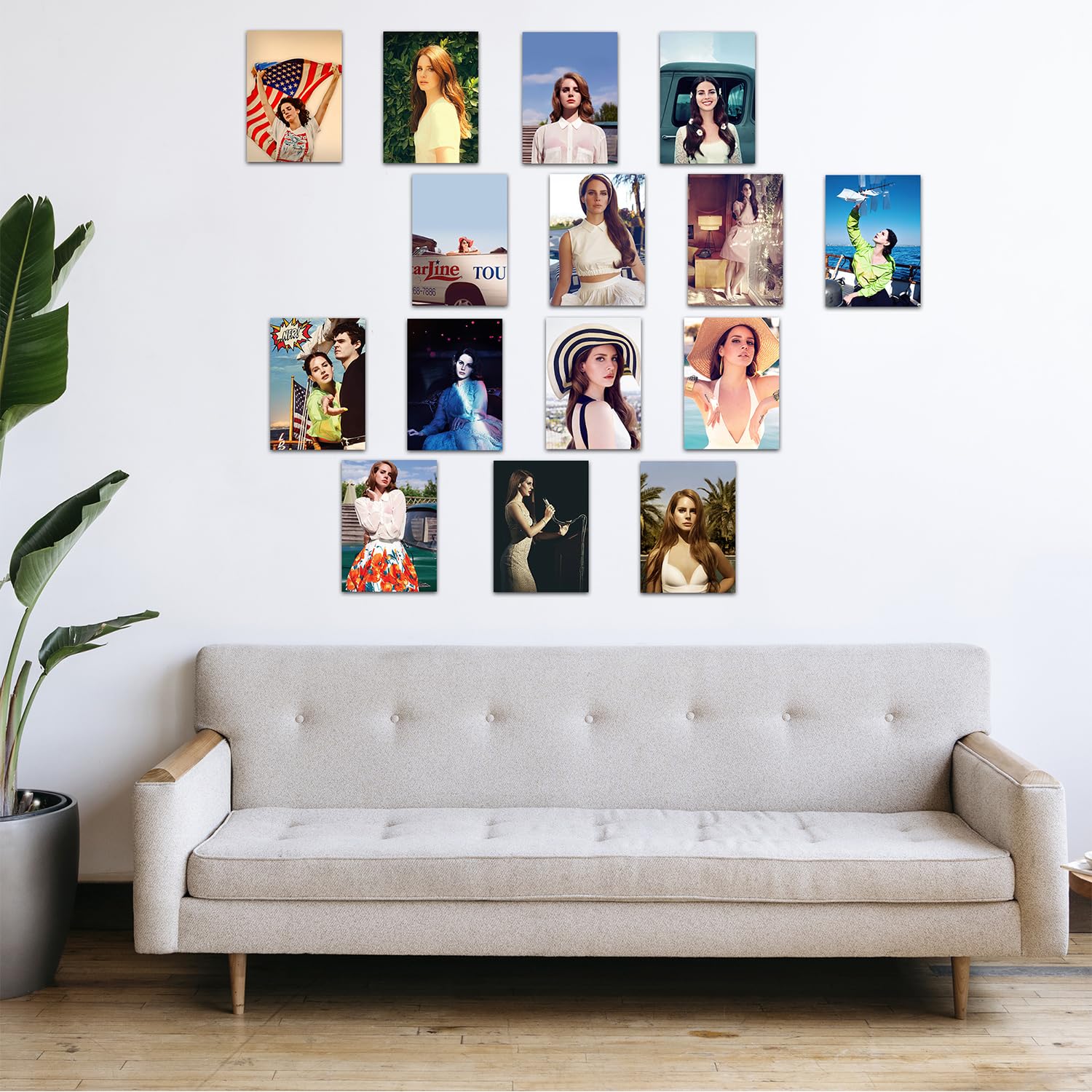 GTOTd Lana Del Rey Wall Poster(16 Pack with Wall Collage Kit) 11.5 inches x 8.2 inchesin, Pop Singer Merch Party Unframed Version HD Printing Poster for Room Club Wall Art Decor.