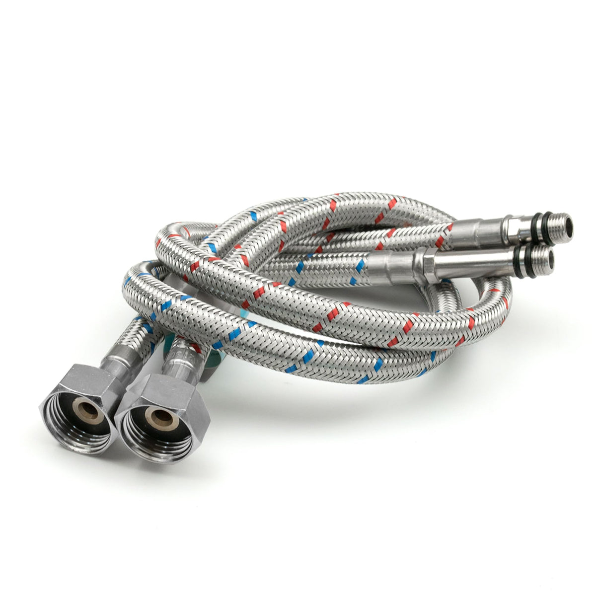 Xcel Home 2 x M10 x1/2 Flexible Tap Connectors (500mm)   10 Lengths   Pair of BSP Kitchen/Basin Monobloc Mixer Flexi Pipe Tails   Braided Stainless Steel