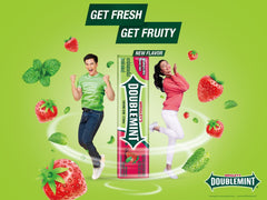 WRIGLEY'S DOUBLEMINT Strawberry Chewing Gum Bulk Pack - 20 x 5 Stick - 13.5g (Strawberry Chewing Gum)