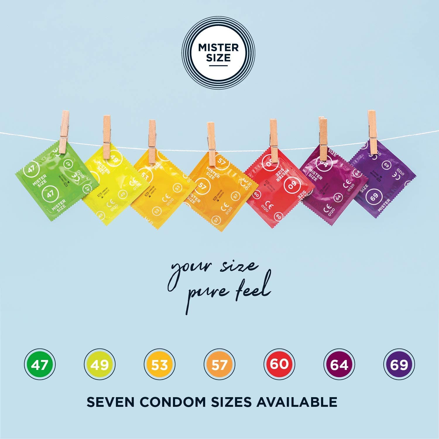 MISTER SIZE 60mm Ultra-Sensitive Condoms for Men - Extra Thin, Extra fine, Extra lube/Made from 100% Natural Rubber Latex in Your Size L - XL/Real Feel Pack of 3