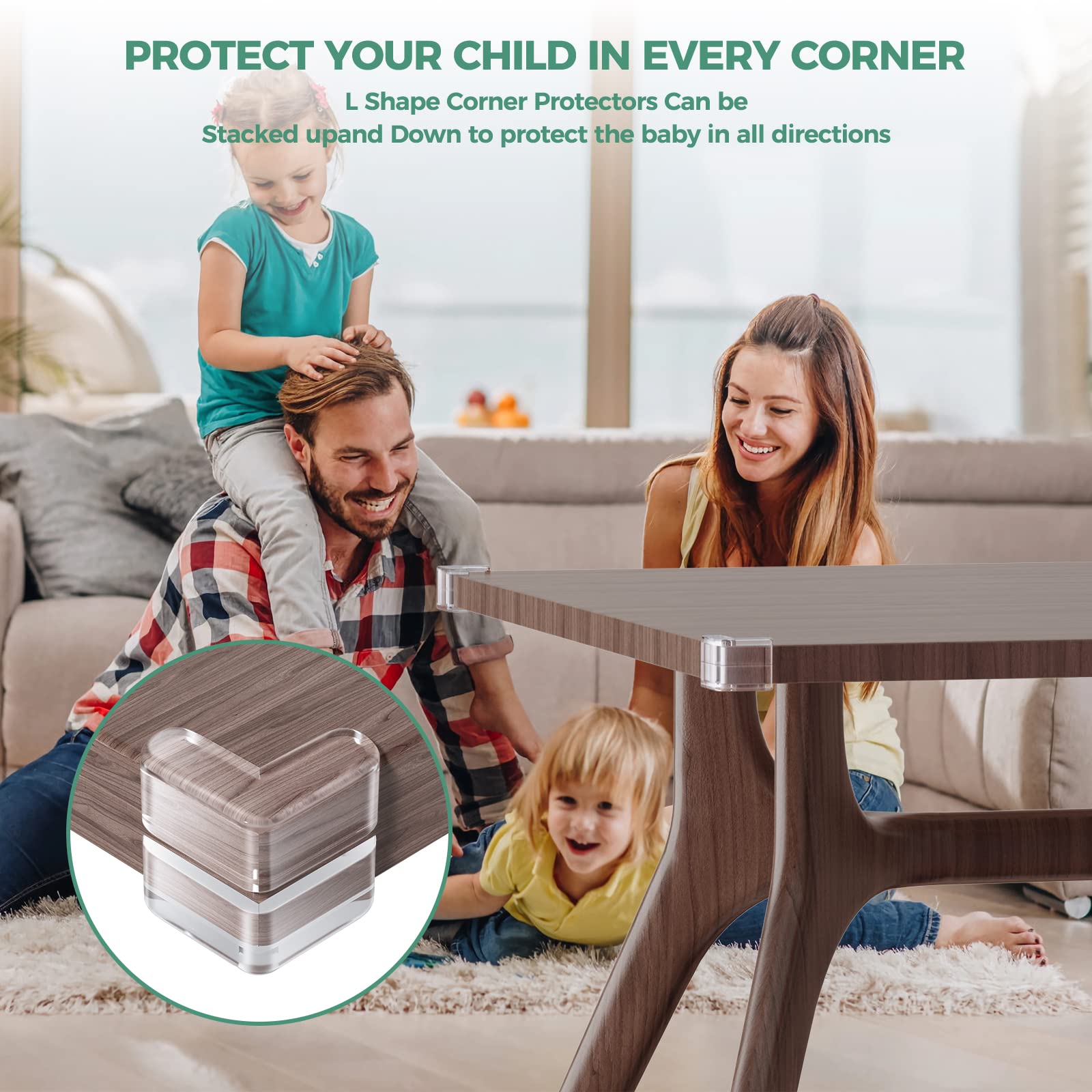 Peakally Corner Protectors for Baby 30 Pack, Thick Table Furniture Edge Protectors with Strong Adhesion, Table Corner Guard & Edge Safety Bumpers Clear