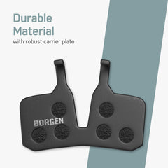 Borgen 2 Pairs of Bicycle Disc Brake Pads - Suitable for MT5, MT7 - Semi-Metallic Compatible with Magura 9 P Brake Pads