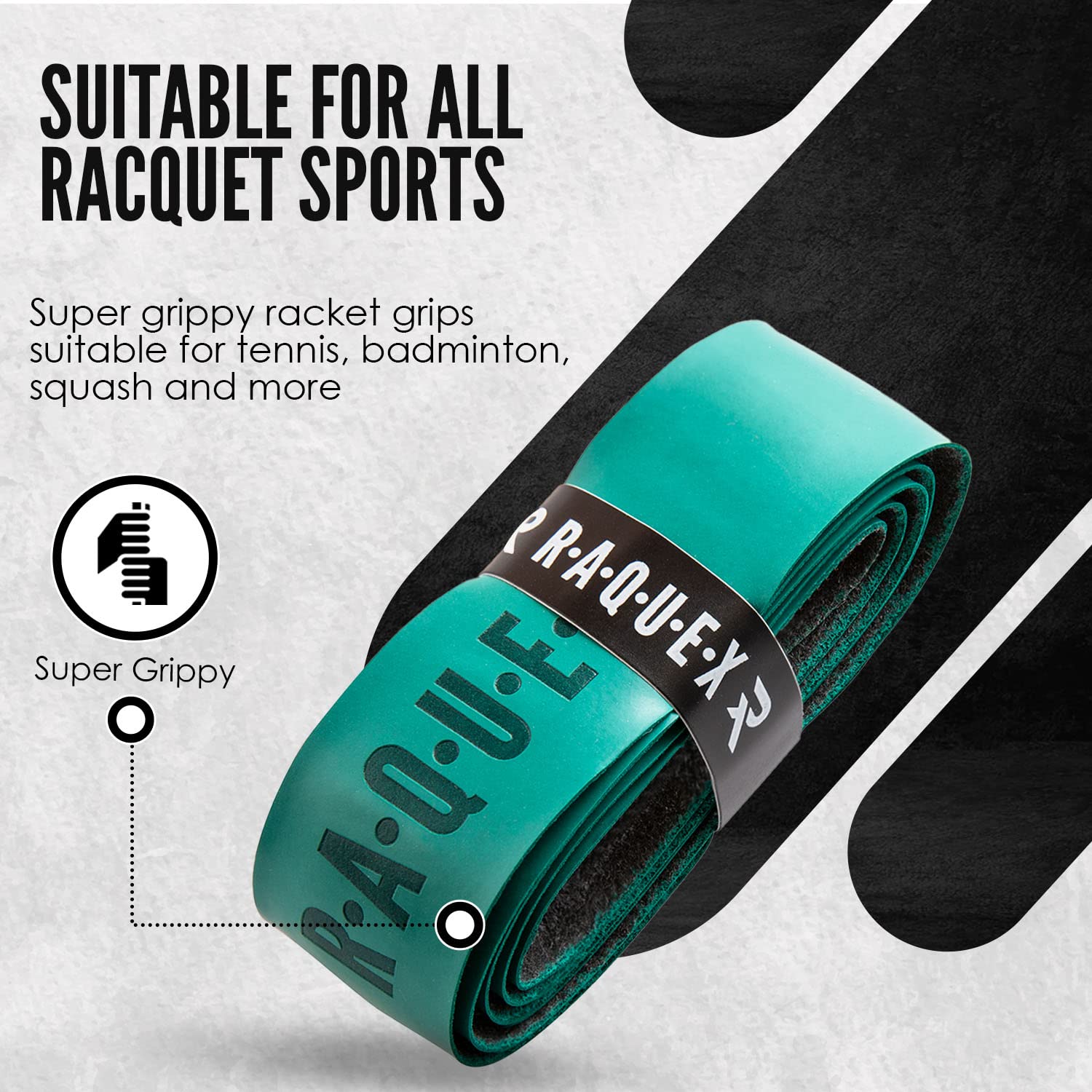 Raquex Enhance Replacement Racket Grip: Tennis Grip, Badminton, Squash Grip Tape, Padel, Pickleball. 14 Colours. Premium, Self-Adhesive Tennis Racquet Grip with Finishing Tape (Orange, 1 Grip)