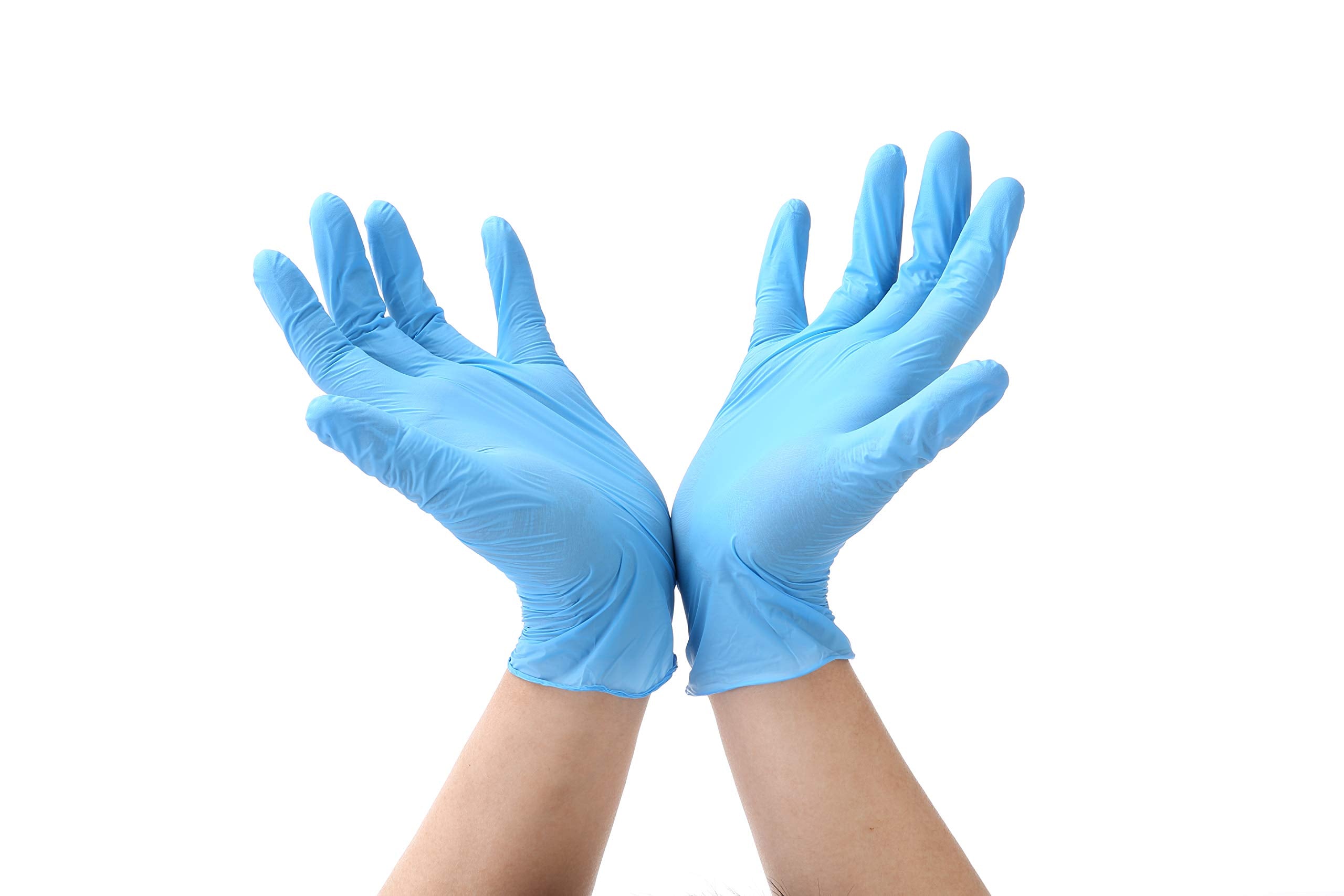 Disposable Nitrile Gloves, Powder Free, Blue, Size M (Pack of 200 Pieces)