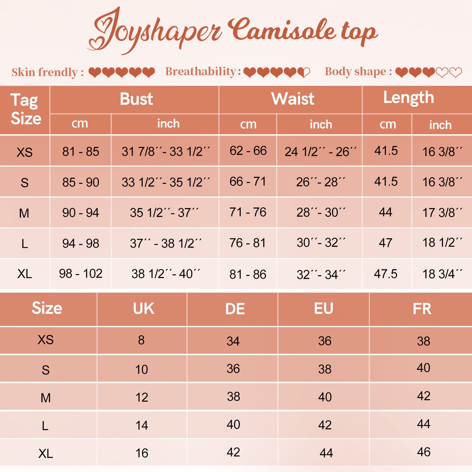 Joyshaper Control Vest Top Shapewear Camisole Tummy Control Body Shaper Cami Top Shaping Underwear White S