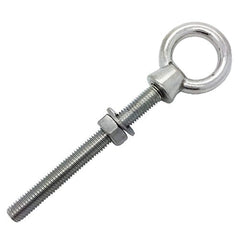 M6 x 60mm Lifting Long Eye Bolt Longshank with Full Nuts and Washer Stainless Steel Marine Grade (Pack of 1)