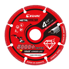 EZARC Diamond Cutting Wheel 115mm x 22.23mm for Metal, Cut Off Wheel with 5000and Cuts on Rebar, Steel, Iron and INOX