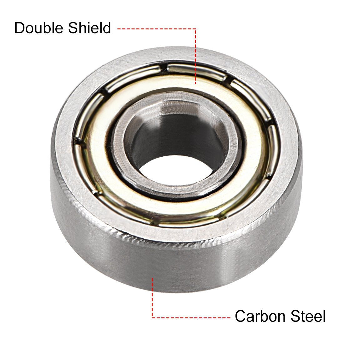 sourcing map 605ZZ Deep Groove Ball Bearing Double Shield 605Z 80015 5mm x 14mm x 5mm High Carbon Steel Z1 Bearings (Pack of 20)