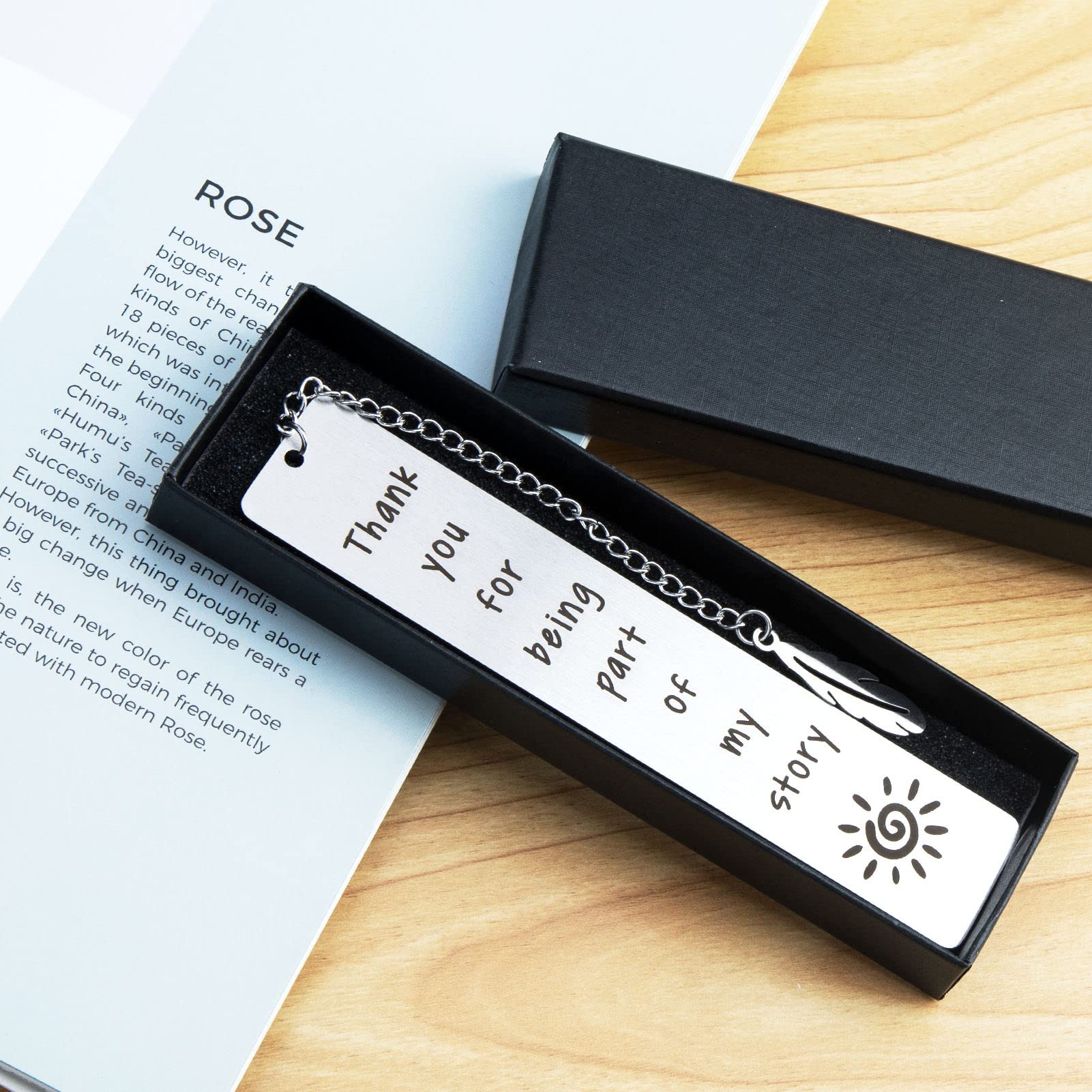 Silver Metal Bookmark with Premium Gift Box with Pendant Appreciation Gifts Special for Book Lovers Teacher Colleagues Souvenir Thank You Present graduation gift (Thank You for Being Part of My Story)