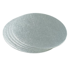 Culpitt Cut Edge Round Card, 7 inches Round Cake Cards, Silver Cake Boards, 1.8mm Thick, 5 Pack - 7 Inch (177mm) CSR7AMZ5