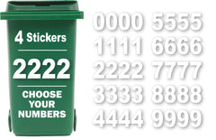 4 Pack Wheelie Bin Numbers for Bins - Choice of Numbers 0-9 - Wheelie Bin Stickers for Wheelie Bins Bin Number Stickers Vinyl 18cm Bin Sticker Easy to Apply Sticky Numbers Bin Numbers (Number 2)