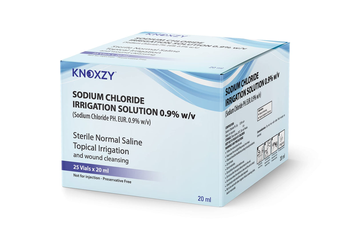 KNOXZY Sterile Saline Pods   Eye Wash   Wound Cleansing   Topical Irrigation   25 x 20 ml sterile Pods