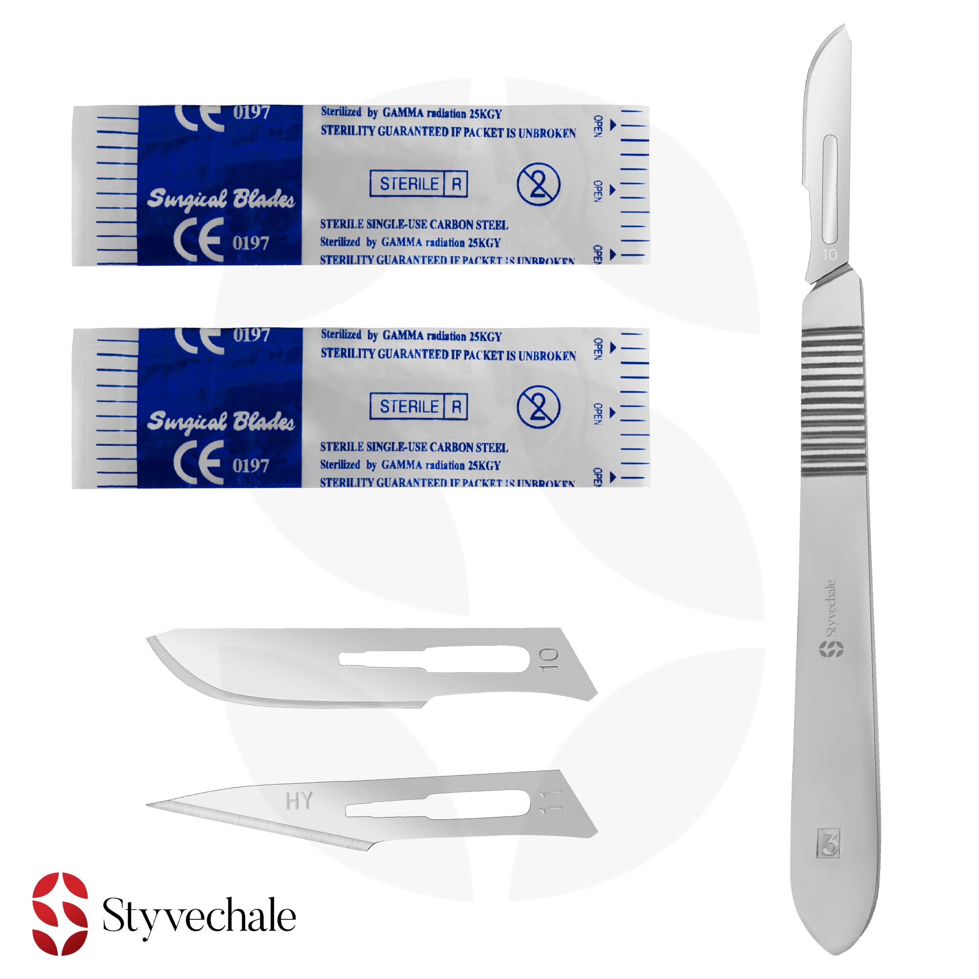 25 pcs Scalpel Blades BP Scalpel Handle NO:-3 Scalpel #11 Idealy for Sign Craft Card Making Cutter Podiatry Dental Medical Vet Students